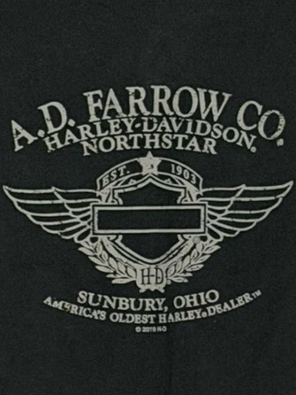 Women's Black Harley Davidson Muscle Tee Featuring a Stylized American Flag - Picture 4 of 4